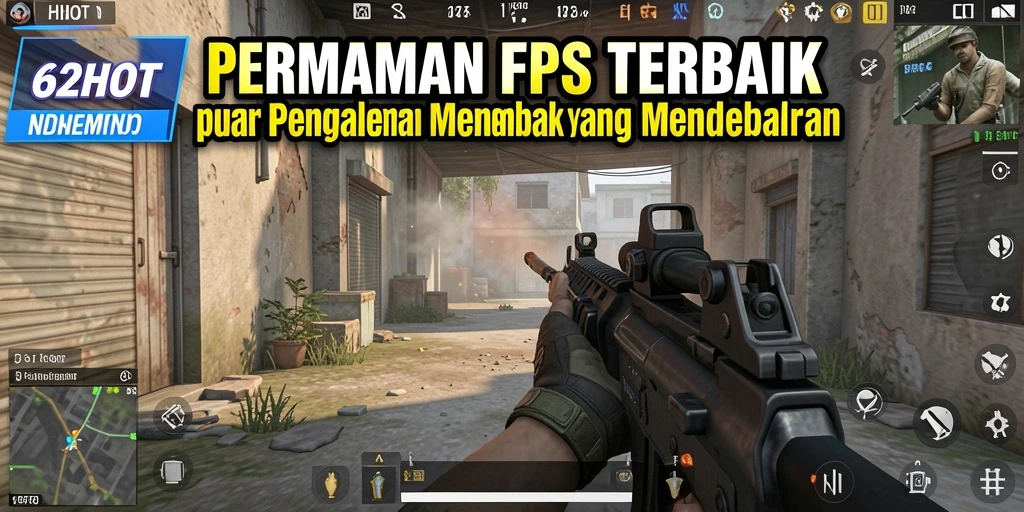 Tampilan gameplay seru dari 62HOT, pengalaman FPS yang mendebarkan.