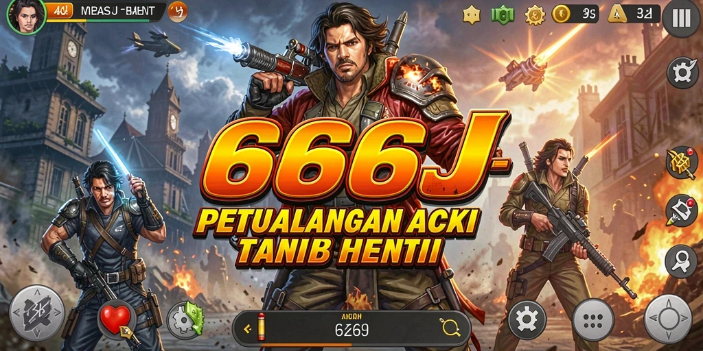 Tangkapan layar utama menggambarkan aksi mendebarkan di 666J.
