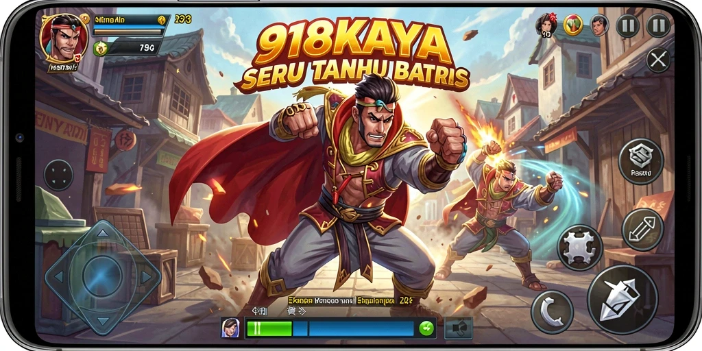 Screenshot gameplay <strong>918KAYA</strong> menampilkan pertarungan mendebarkan antar karakter.
