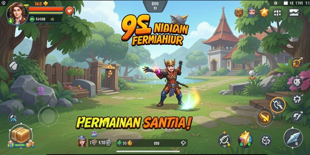 Tampilan gameplay 9SL yang penuh warna dan menarik.