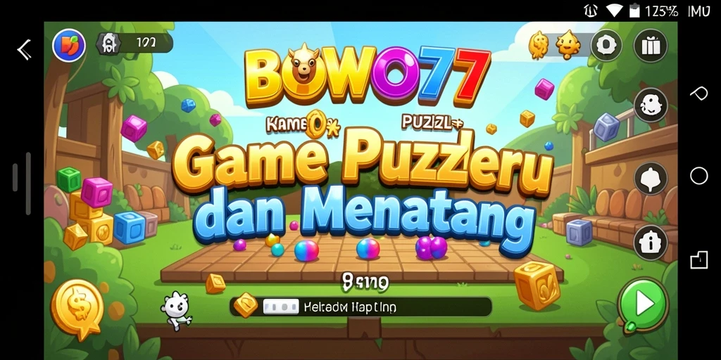 Screenshot gameplay BOWO77 menampilkan teka-teki menarik yang penuh warna.