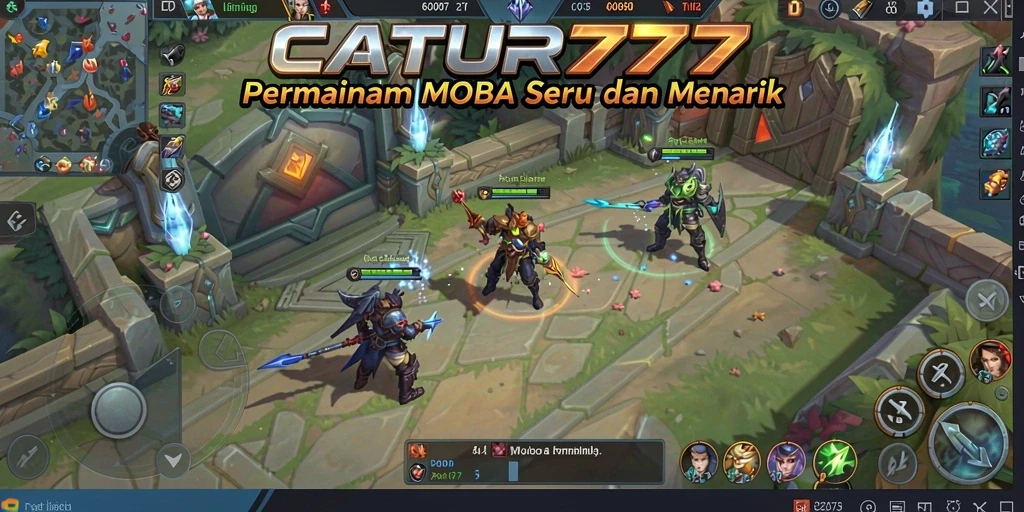 Tangkapan layar gameplay CATUR777 yang menunjukkan pertempuran seru.