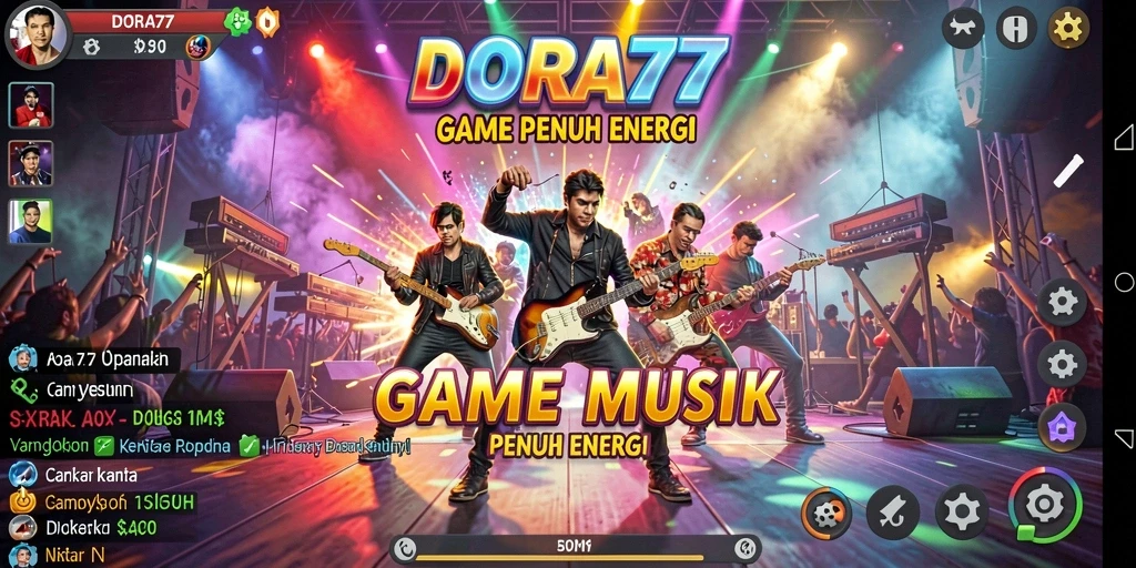 Tampilan gameplay DORA77 yang interaktif dan penuh warna.