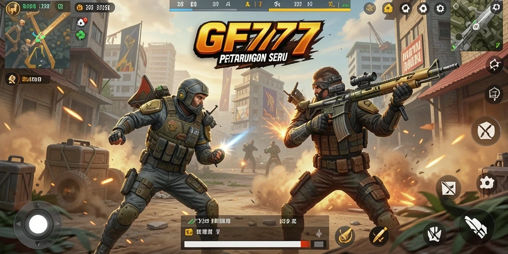 Tampilan gameplay seru di GF777 dengan pertempuran intens.
