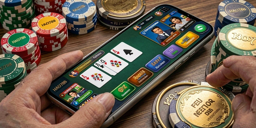 Tampilan gameplay HAO788 dengan aksi Poker yang menarik.