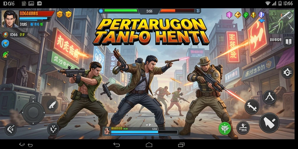 Screenshot gameplay ID66 menampilkan aksi pertarungan epik dan karakter yang dinamis.