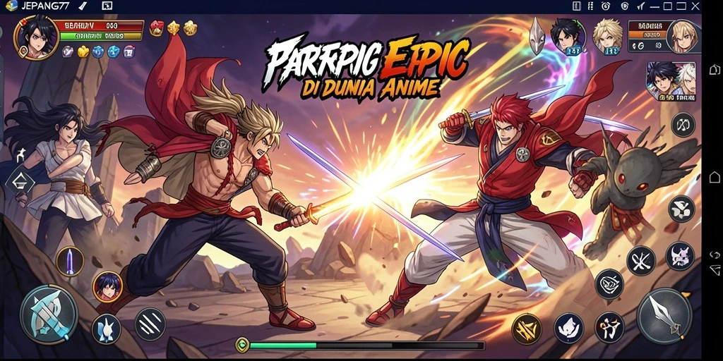 Screenshot gameplay <strong>JEPANG77</strong> menunjukkan aksi pertarungan yang mendebarkan.