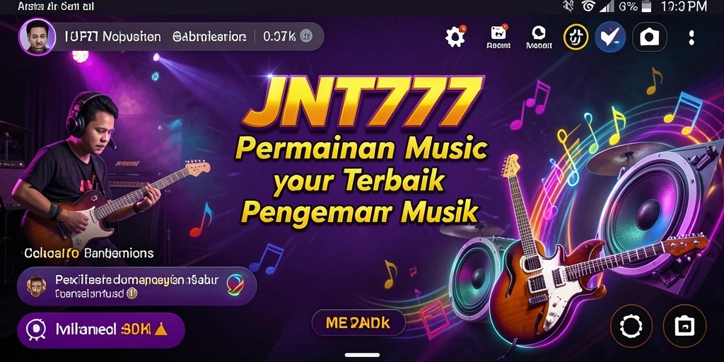 Screenshot gameplay <strong>JNT777</strong> menunjukkan pengguna bermain musik dengan semangat.