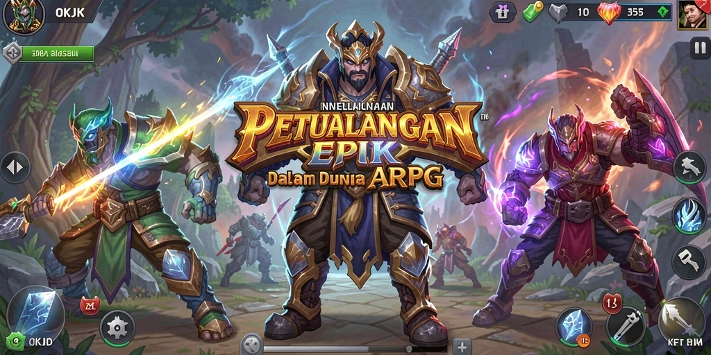 Screenshot menunjukkan aksi pertempuran seru di dunia fantasi OKJK.
