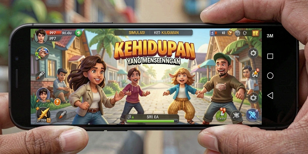 Tampilan gameplay PP7 yang menampilkan interaksi dan pembangunan dunia.