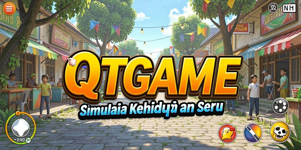 Tampilan gameplay QTGAME yang menarik dan penuh warna.