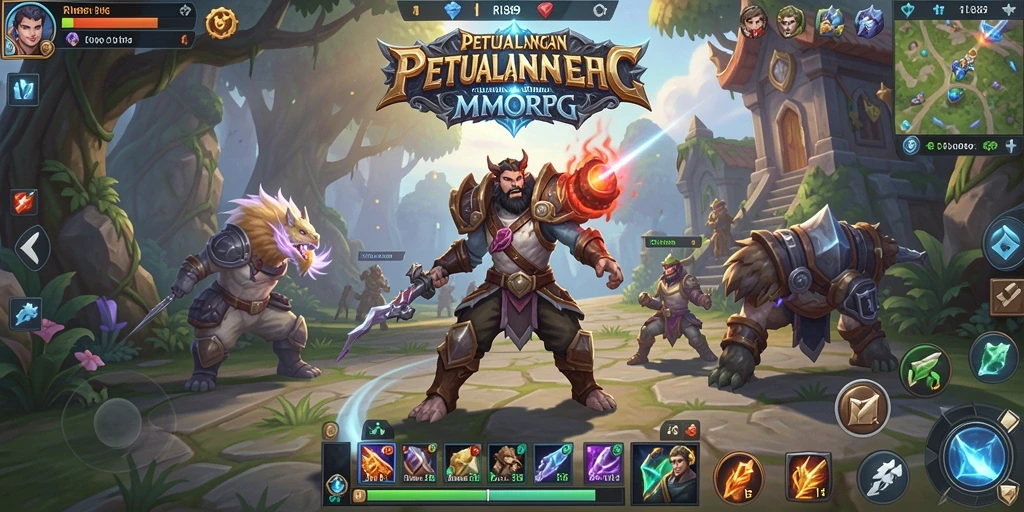 Gameplay RI889 menampilkan pertarungan epik dalam dunia MMORPG.
