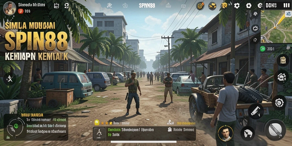 Tampilan gameplay SPN88 dalam dunia simulasi yang hidup.
