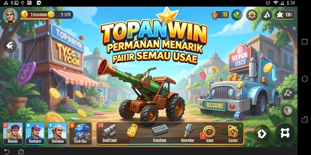 Gameplay seru di TOPANWIN menampilkan pengelolaan bisnis yang strategis.