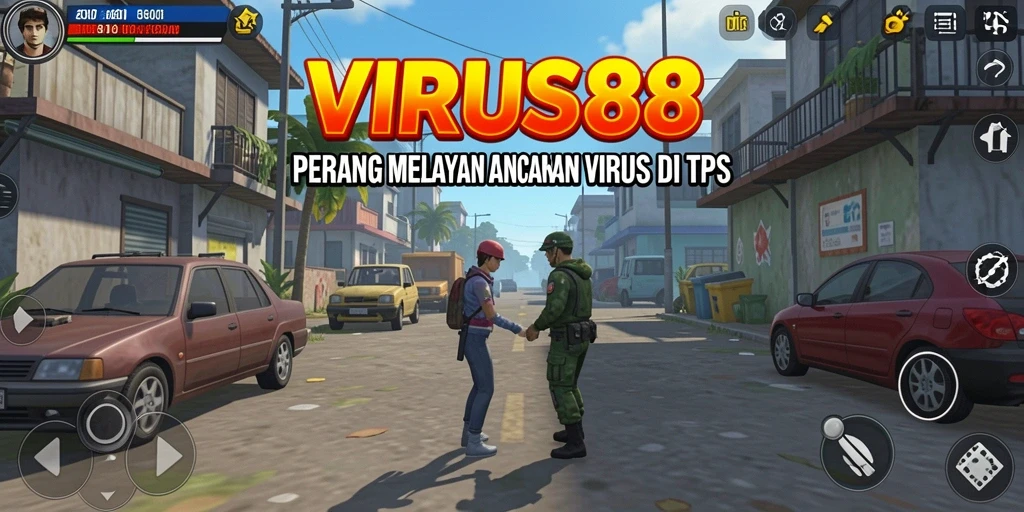 Screenshot gameplay <strong>VIRUS88</strong> menampilkan aksi mendebarkan melawan virus.