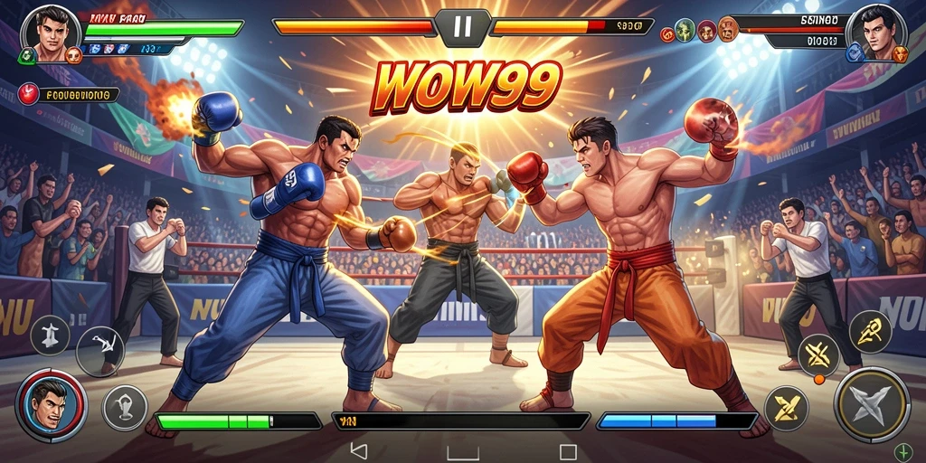 Tampilan gameplay WOW99 yang seru dan mendebarkan di arena pertarungan.